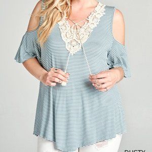 Plus Size Cold Shoulder Top